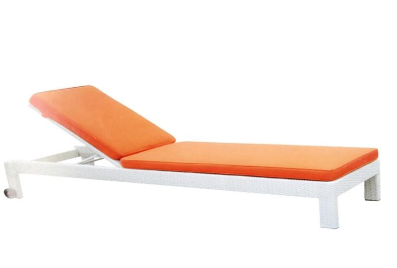 Recline Beach Lounger Outdoor Textilene Chaise Lounger with Wheels (TG-1097)