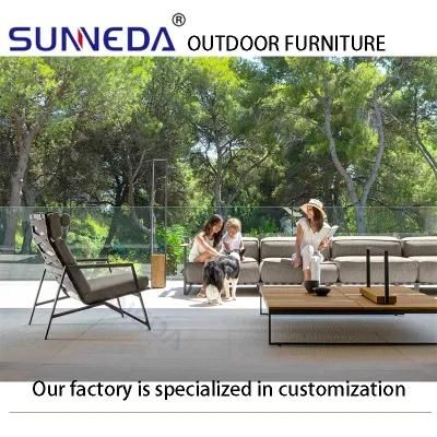 Outdoor Classical High Back Aluminum Frame Chair with Waterproof Cushion