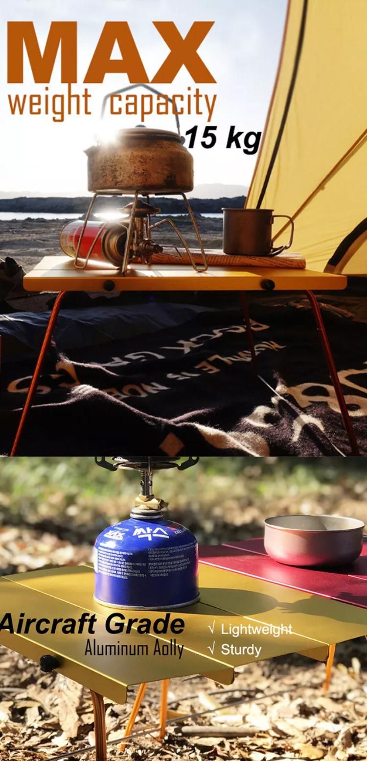 Lightweight Portable Foldable Aluminum Luxury Camping Table Outdoor Camp for Barbecue Cooking Travel Fishing