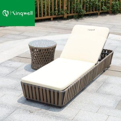 New Design Factory Direct Patio Wicker Rope Outdoor Sun Chaise Lounge with Coffee Table