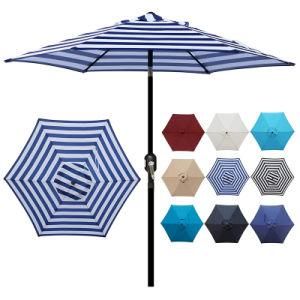 Popular Beach Patio Umbrella Yard Push Button Tilt Crank Umbrella Parasol