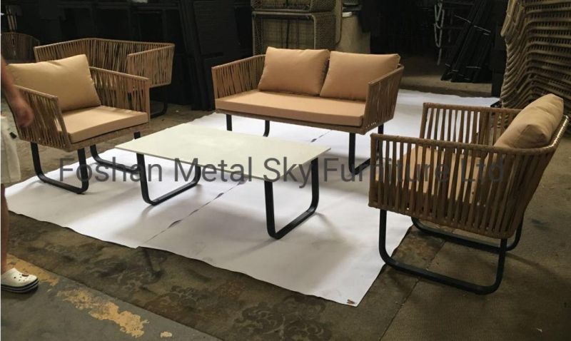Outdoor Aluminum Garden Hotel Villa Patio Combination Rope Rattan Sofa