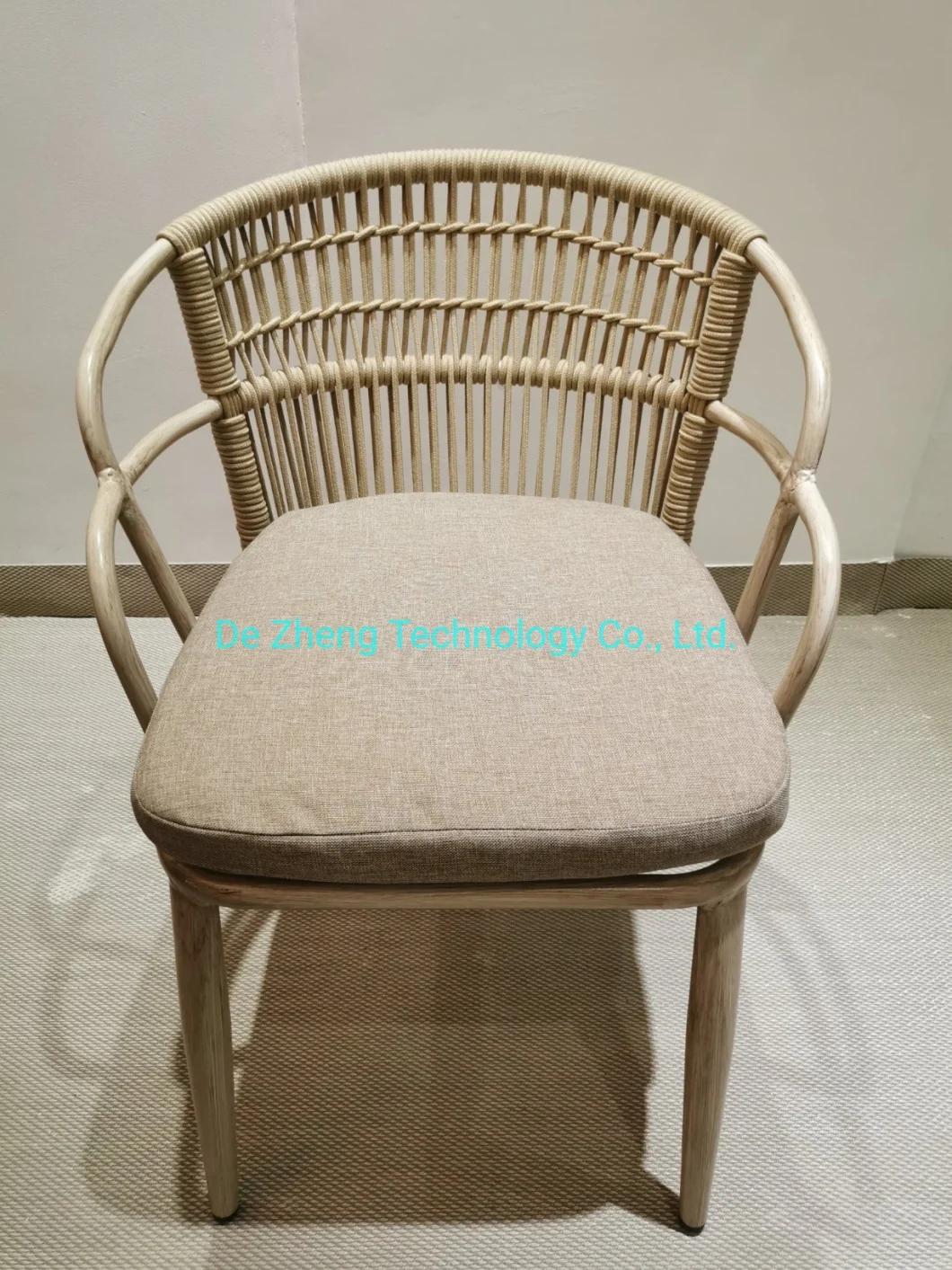 Factory Price High Quality Garden Multi Purpose Rope Arm Aluminum Frame Dining Chair Outdoor Garden