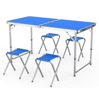 Portable 4 Chairs Table Set, Folding Kitchen Dining Table, Outdoor Picnic Camping, and Garden Table
