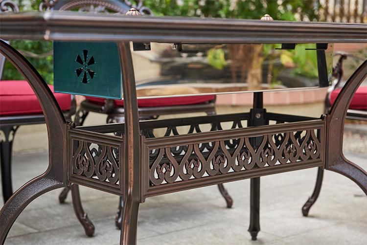Economic Long Table Patio Set out Door Furniture with BBQ Function