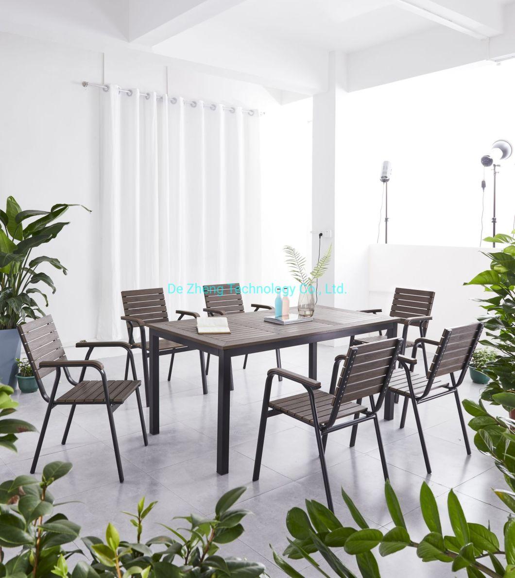 Commercial Used Outdoor Restaurant Garden Polywood Garden Chairs Set with Umbrella
