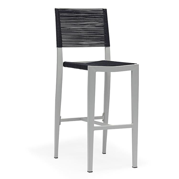Nordic Popular Beer Garden Outdoor Hand Woven Patio Chair in Grey White Color