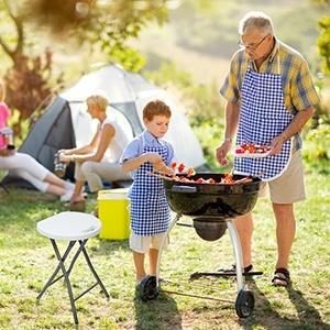 Portable White Plastic Folding Bar Stool for Kitchen Home Garden