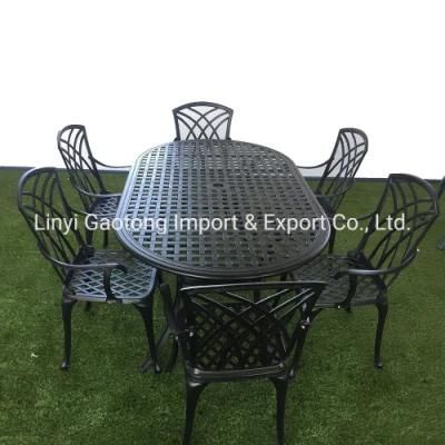 Luxury Patio Furniture Aluminum Powder Coated Garden Table Chairs Set