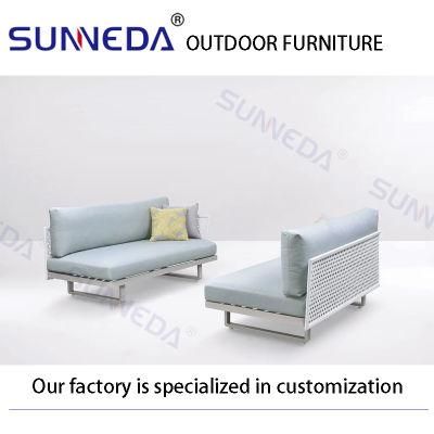 Modern New Design Patio Soft Sofa with Bamboo Tea Table