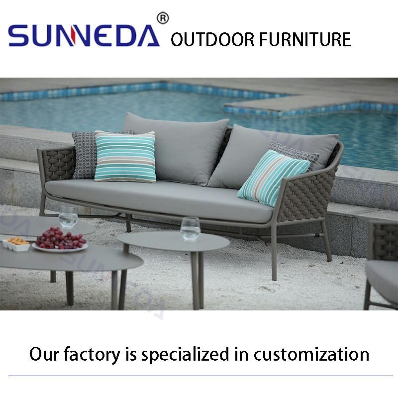 Commercial Outdoor All-Weather Best Selling Leisure Aluminium Alloy Metal Webbing Sofa Furniture