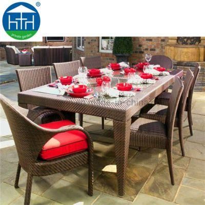Leisure Table and Chair Manufacturer Wicker Garden Dining Table PE Rattan Outdoor Furniture