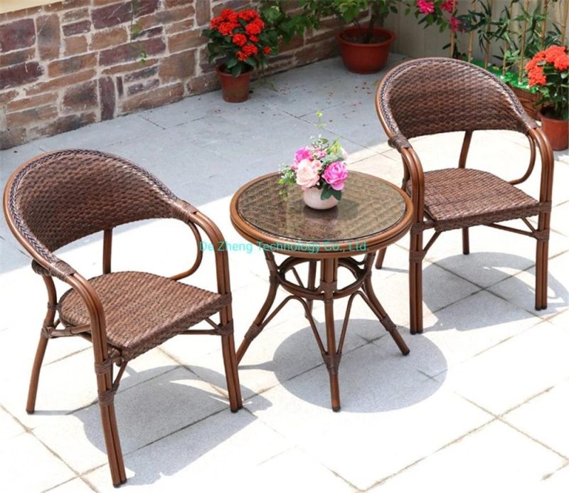 Outdoor Portable New Aluminium Garden Furniture Round Dining Table Set Modern Vintage Side Table