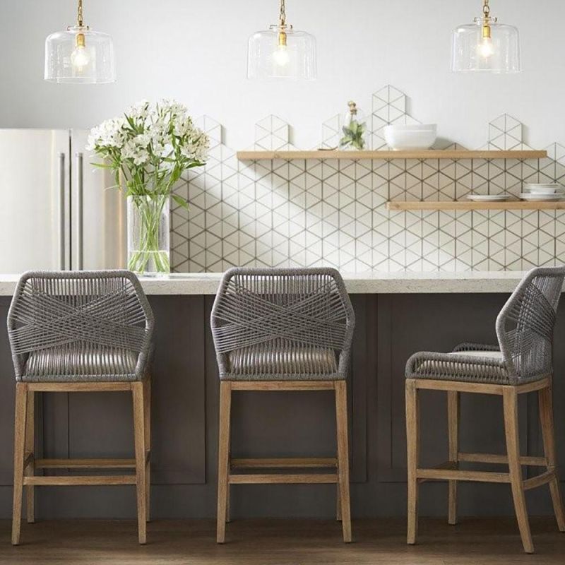 Olive Rope Woven Seat Outdoor Garden Restaurant Aluminum Chair Wholesale