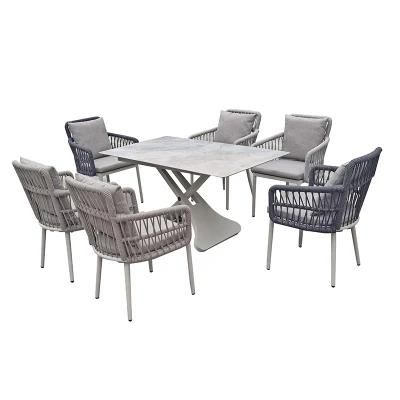 Customized New OEM Foshan Table Hotel Furniture Garden Dining Set in China