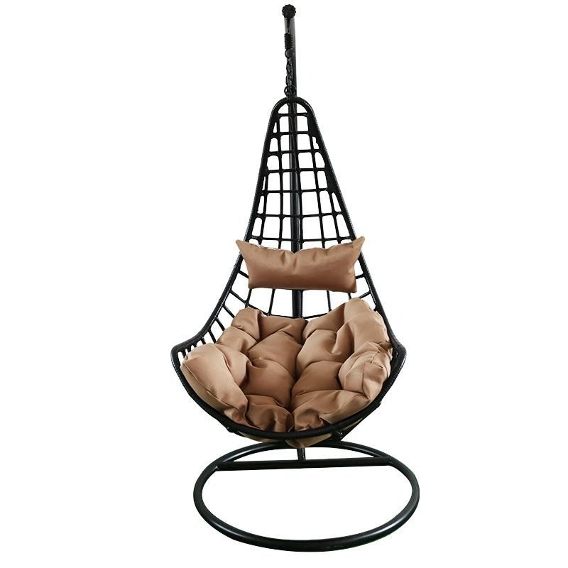 Hotel Party Outdoor Garden Rattan Wicker Hanging Metal Swing Chair