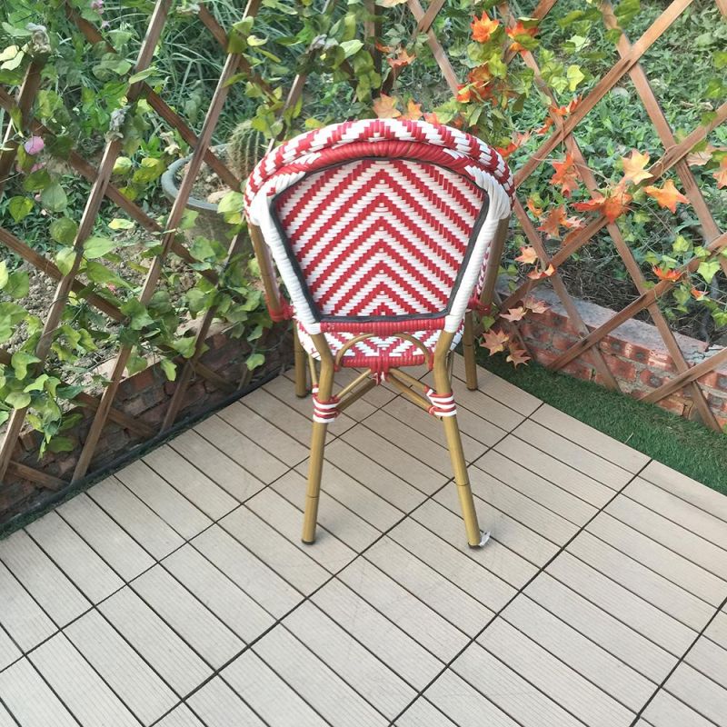 Garden Furniture Outdoor White Rattan Bamboo Dining Chair Outdoor Cafe