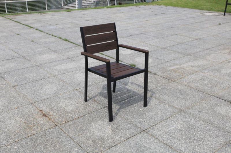 Outdoor Aluminum Patio Plastic Wood Outdoor Table Set Picnic Garden Furniture