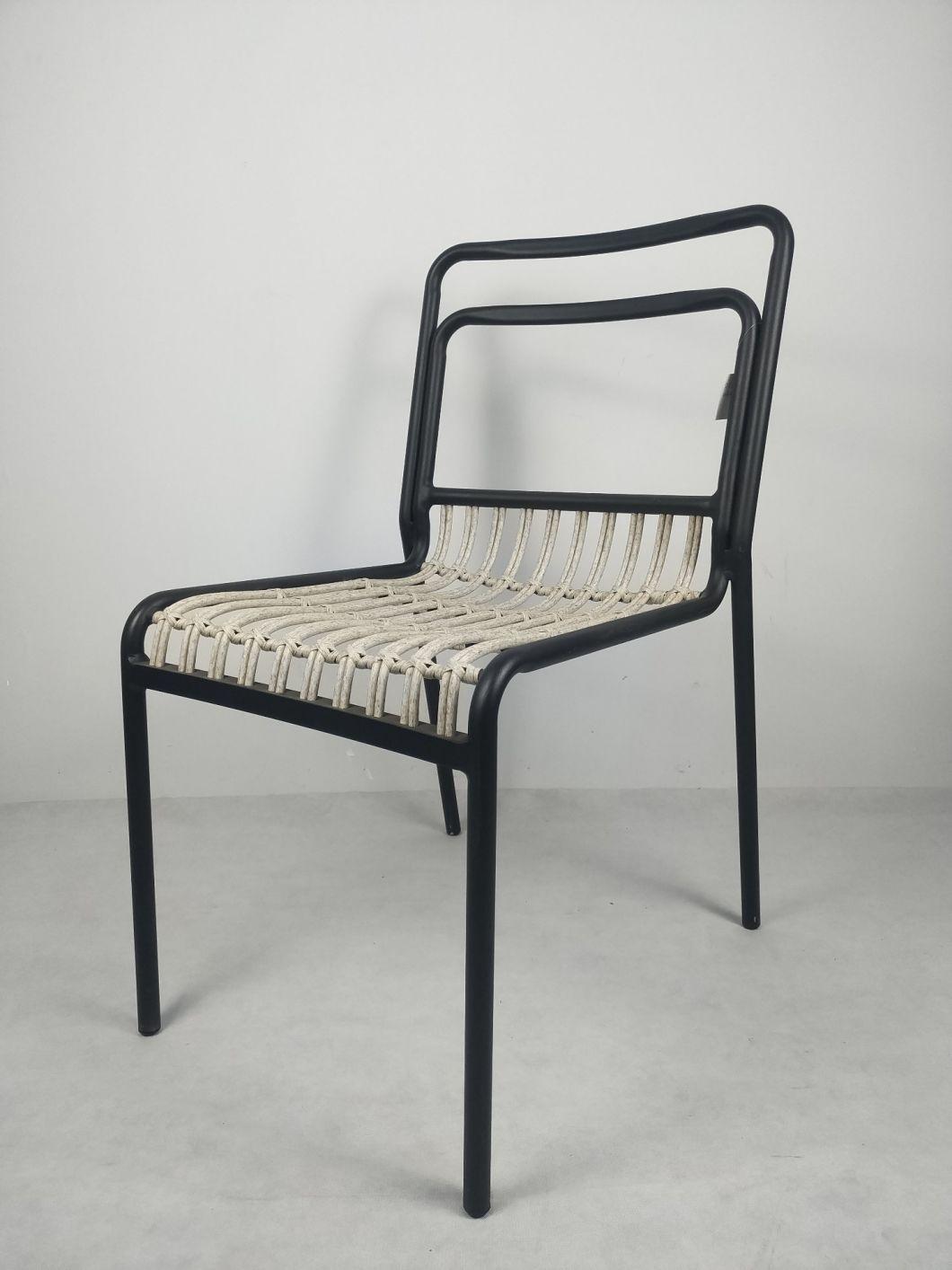Modern Outdoor Furniture Stackable Rattan Chair Waterproof Garden Furniture for Restaurant Used