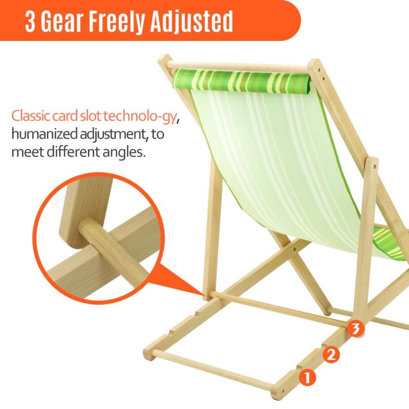 Cheap Summer Wooden Beach Deck Lounge Chair