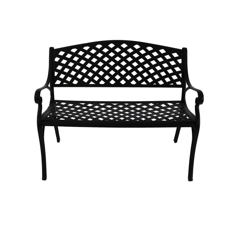 Cast Aluminium Bench Cast Iron Park Bench Black Metal Garden Bench
