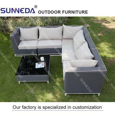 Good Quality Modern Leisure Outdoor Furniture L Shape Sectional Garden Lounge Sofa