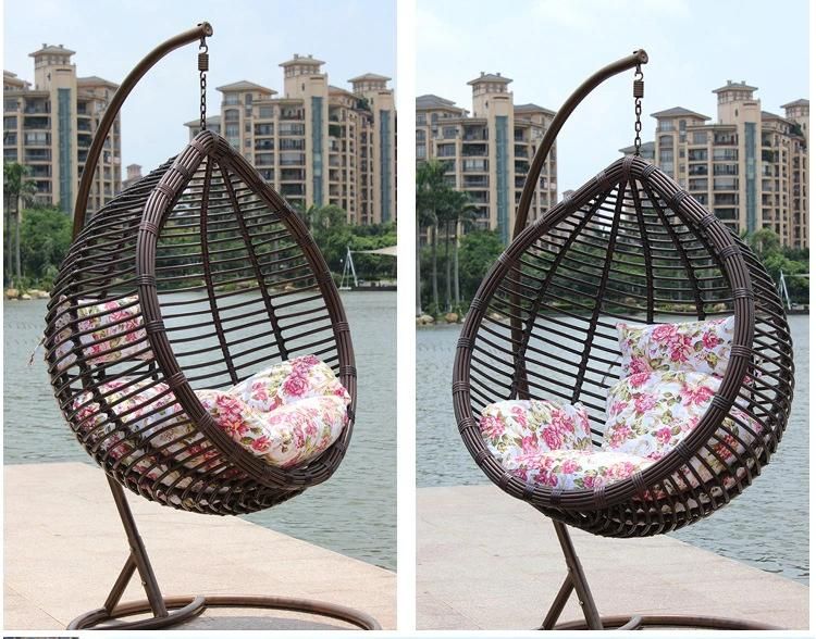 New Design Outdoor Balcony Garden Courtyard Straw Hat Hanging Swing Chair