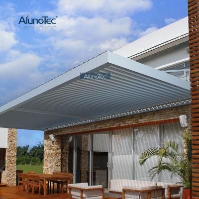 AlunoTec Customized Top Quality Big Gazebo Tent Custom Luxury Pergolas Shade Cover Remote Control Outdoor Pergola
