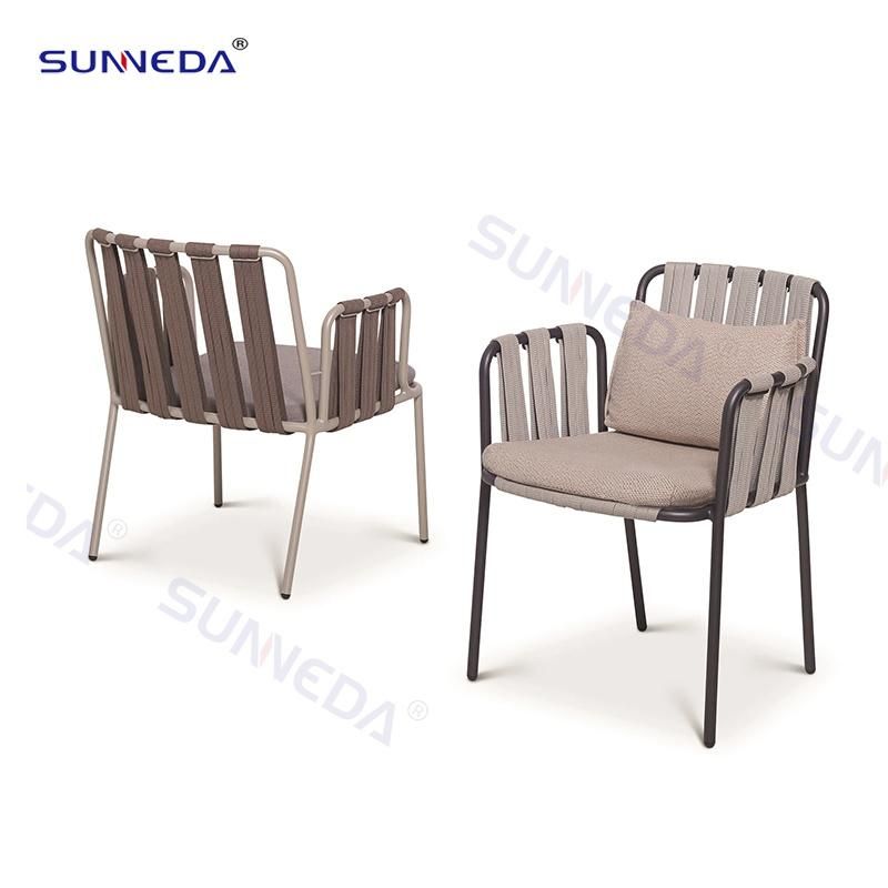 Luxury Modern Aluminum Rope Leisure Sofa Outdoor Garden Chair