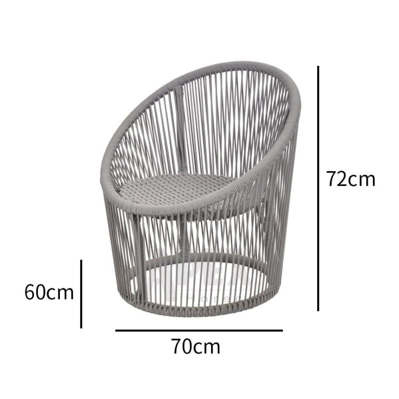 Modern Outdoor Hotel Furniture Aluminum Wicker Woven Rope Chair Wholesale