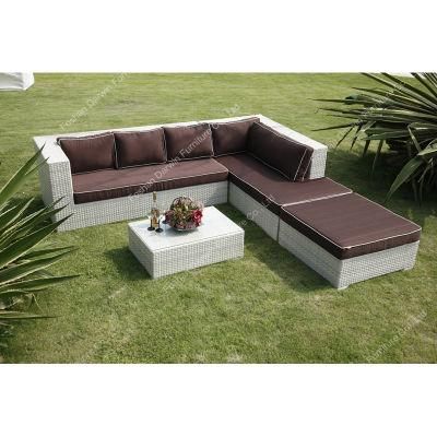 Leisure Modern Aluminum Outdoor PE Rattan Wicker Balcony L Shape Sofa Set