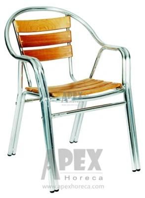 Restaurant Garden Furniture Wood Chair with Arm
