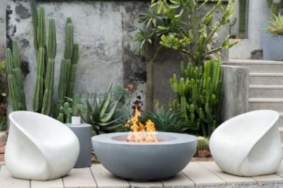 Patio Gas Propane Concrete with Lava Rocks Fire Pit Firepit Table