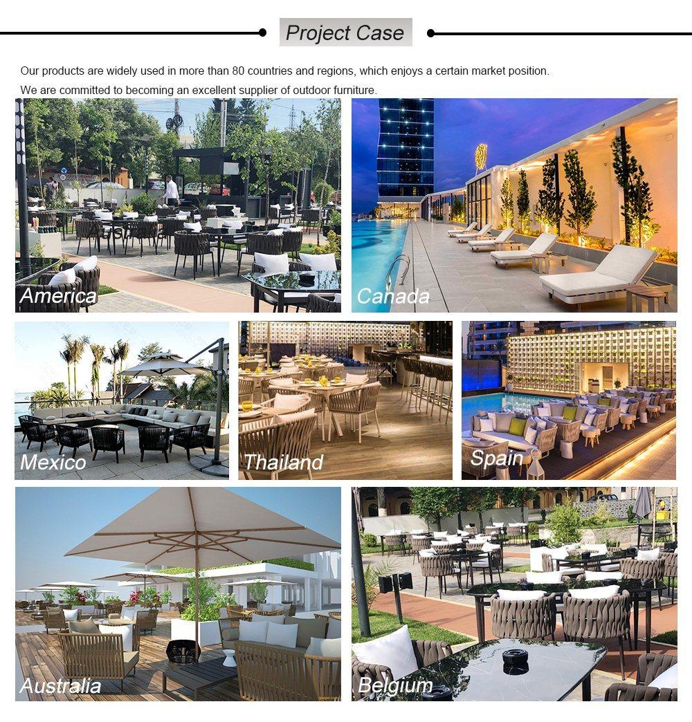 Foshan Factory Outdoor Furniture Dining Table Chairs Rope Woven Aluminum Durable Garden Outdoor Dining Sets