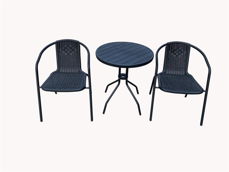 Plastic-Steel Rattan-Look Hot Sale Stackable Bistro Table