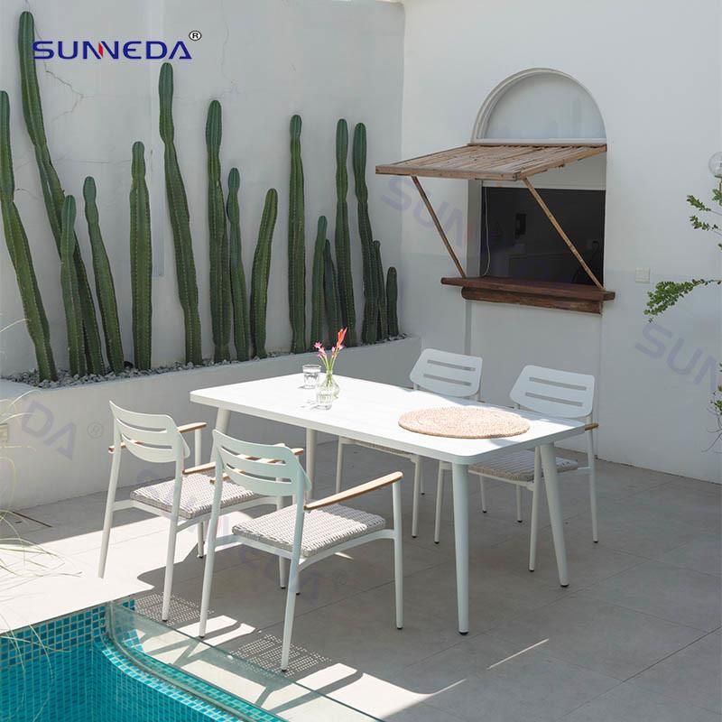 Aluminum Furniture Outdoor Furniture Garden Furniture Teak Dining Chair Set