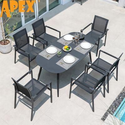 Portable Armchair Dining Room Table Outdoor Aluminum Combination Furniture Set