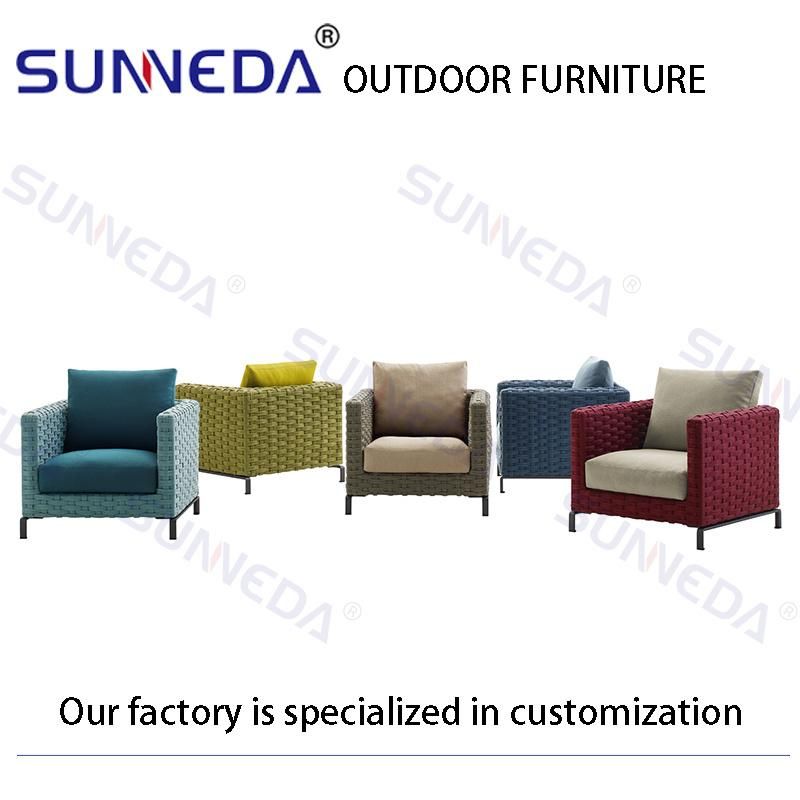 Colorful Costomized Outdoor Sofa Outdoor Chair Woven Garden Furniture