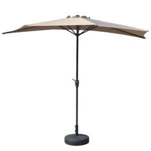 9FT Sun Shade Outdoor Half Round Patio Parasol Garden Bistro Wall Balcony Umbrella