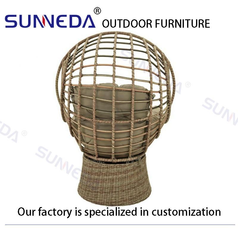 Outdoor Patio Leisure Comfortable Iron Frame Splicing Circle Hanging Chair with Stand