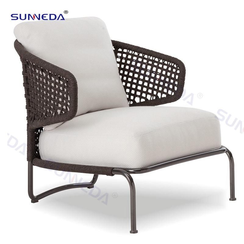 Leisure Waterproof Rope Woven Patio Single Seat Sofa Used in Parks, Balconies and Patio