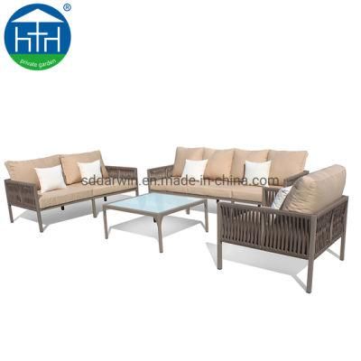 High End Outdoor Garden Patio Sofa Set with Rope Weaving