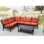 China Manufacture Aluminum Plate Garden Sofa Set for Outdoor Leisure