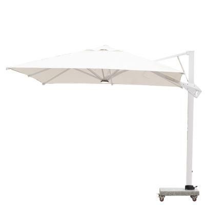 Luxury Hydraulic Side Pole Umbrella (single top) with LED Light Bar and Central Light