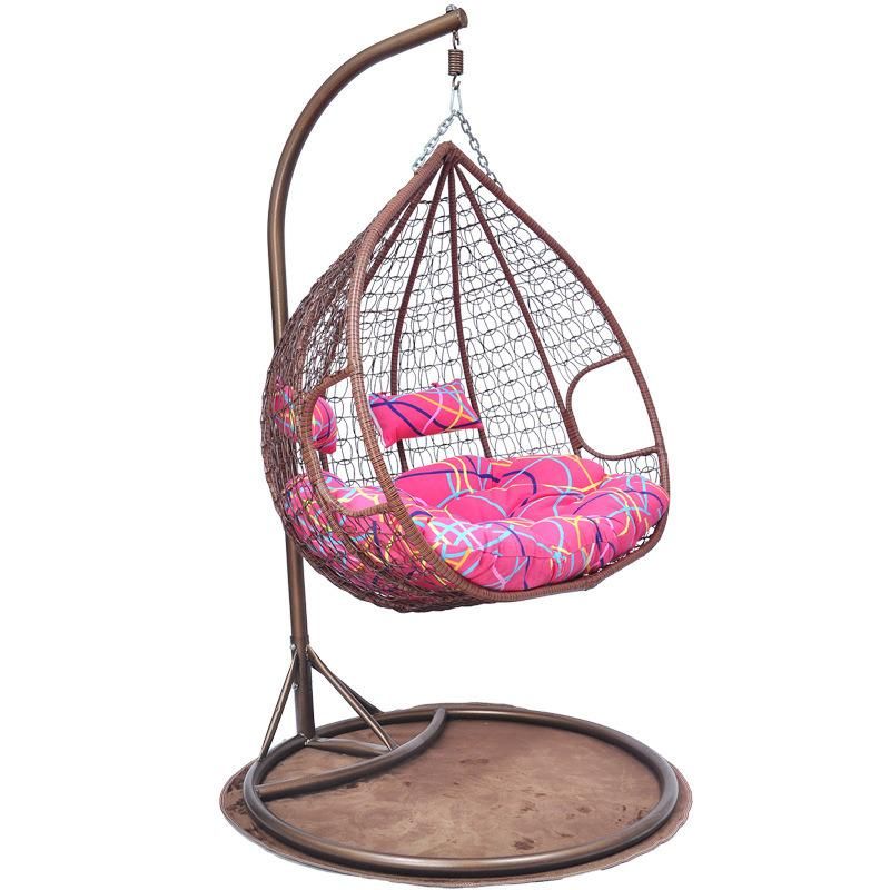 Comfortable Fashionable Leisure Rattan Patio Hanging Egg Headrest Swing Chair