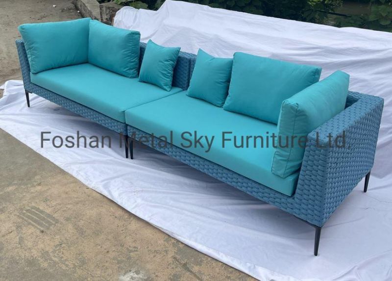 Outdoor Hotel Restaurant Patio Garden Rattan Aluminum Wicker Rope Sofa