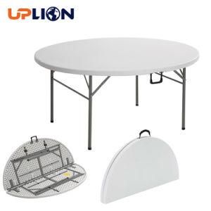 Uplion 5FT Portable White Banquet Outdoor Round Plastic HDPE Wedding Table Folding Camping Table