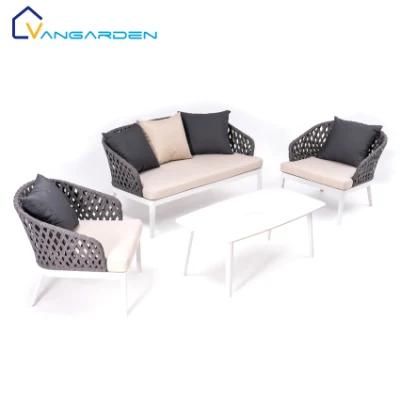 4PCS Patio Modern Garden Outdoor Rattan Sofa Furniture