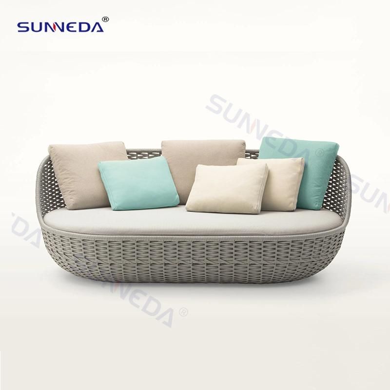 Modern Design Leisure Sofa Webbing Aluminum Frame Garden Furniture