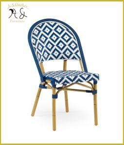 All Weather Outdoor Bistro Patio Aluminium Poly Rattan Flower Dining Chair